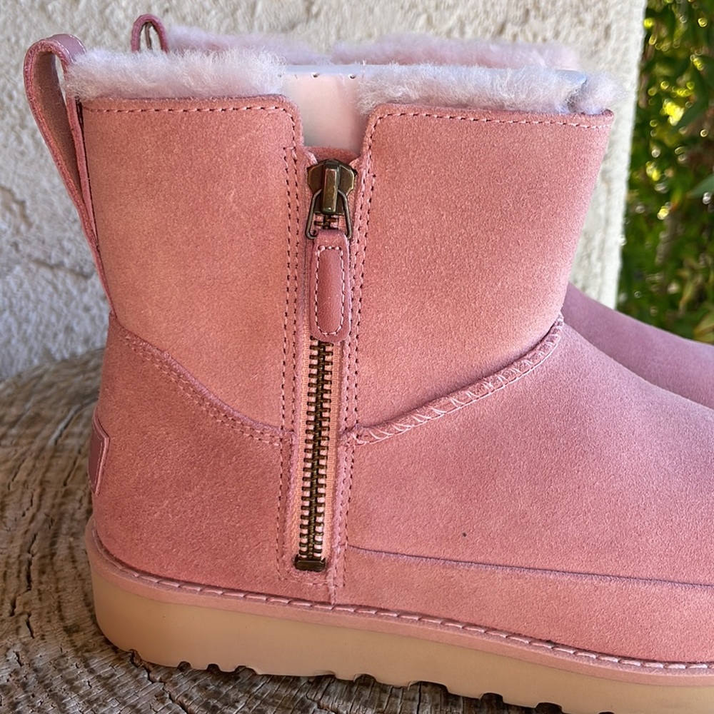 UGG Pink Classic Zip Mini Boot - Picture 3 of 5